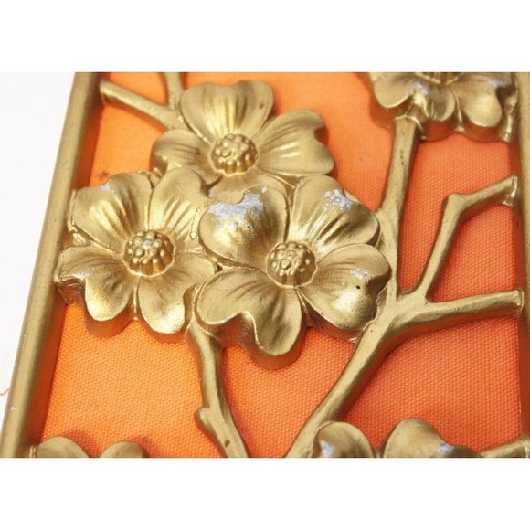 Vtg Midwest 4 Seasons Metal Set Wall Decor Plaque Metal Dogwood Rose Holly Flowe - Picture 5 of 15